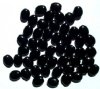 50 8x6mm Black Flat Oval Glass Beads